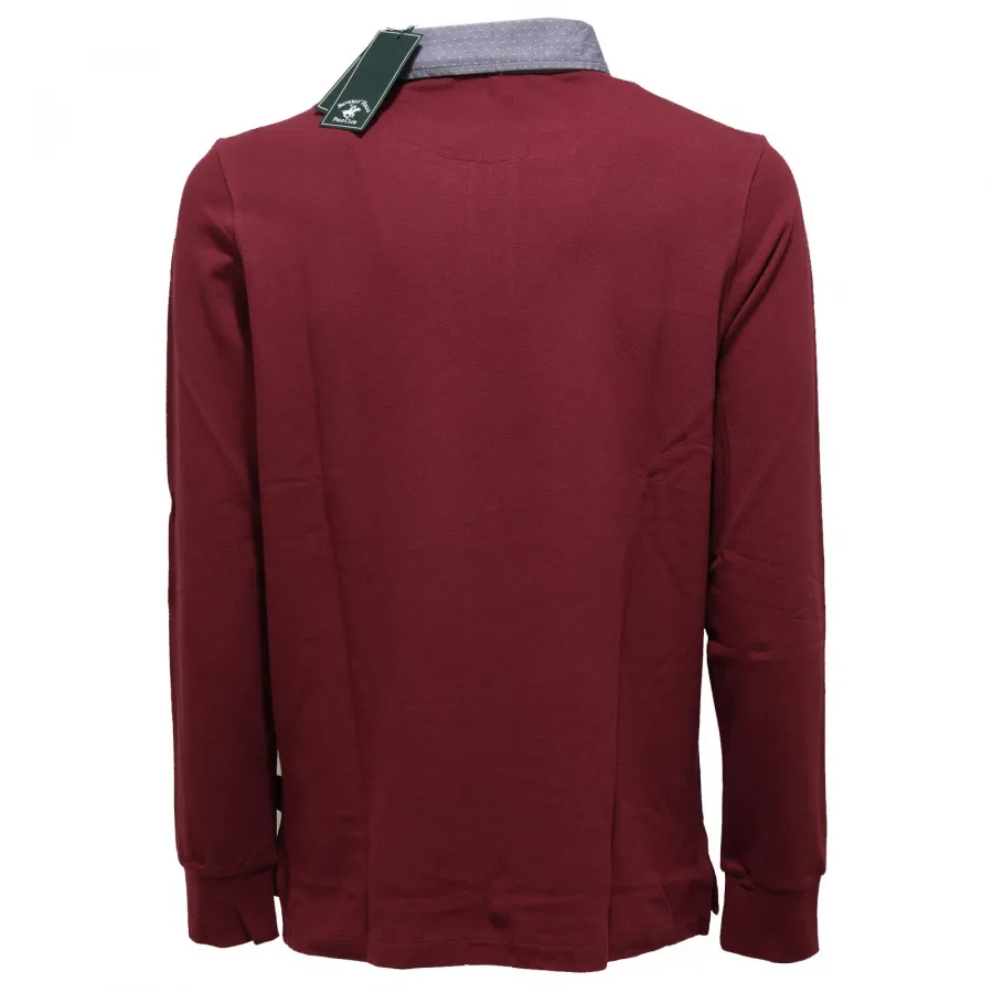 4127K polo uomo BEVERLY HILLS POLO CLUB bordeaux cotton polo t-shirt man