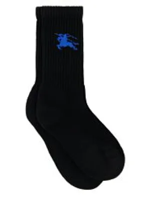 Black stretch cotton blend socks    