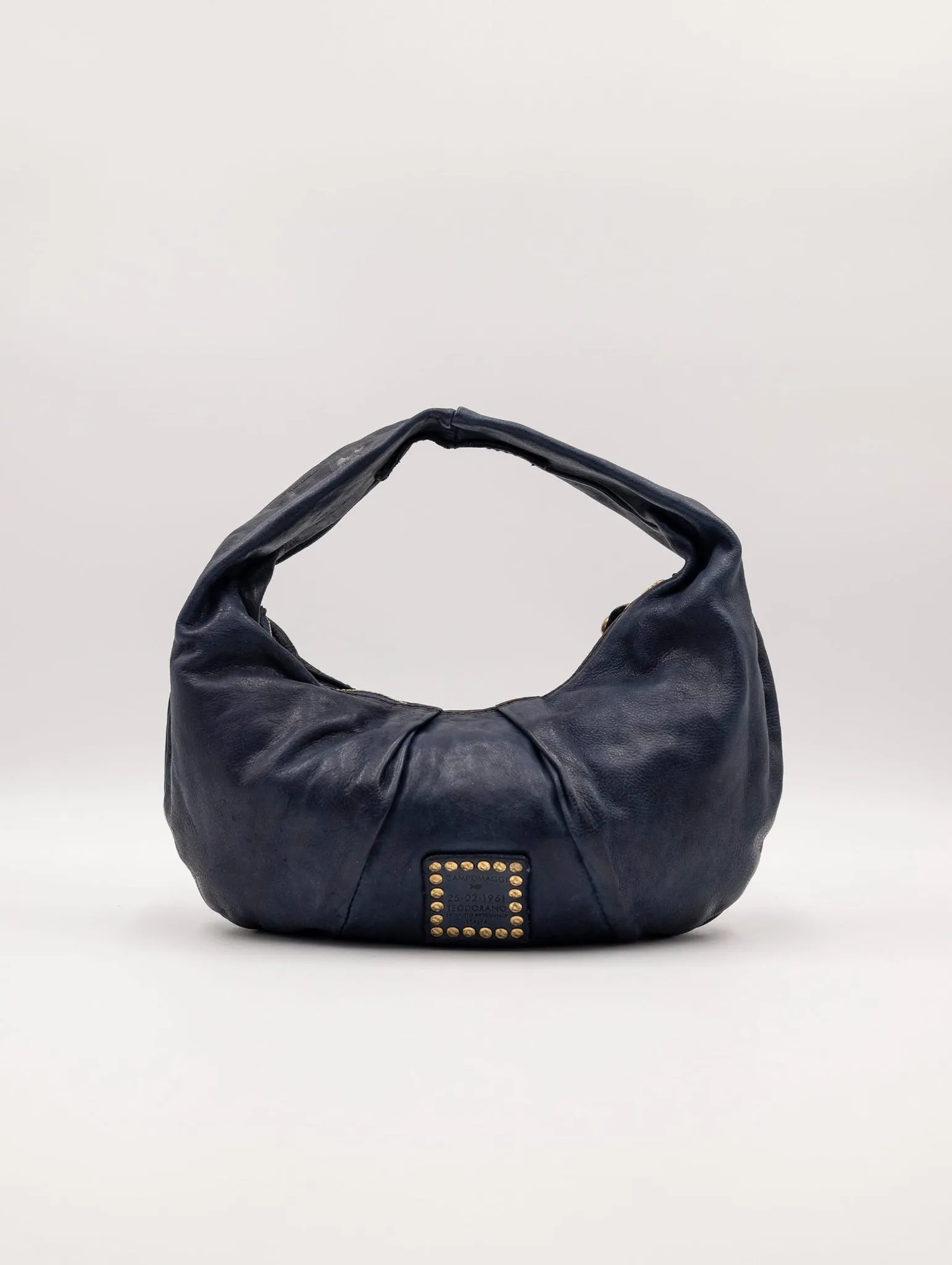 Borsa Opale Campomaggi in Pelle Martellata Zaffiro
