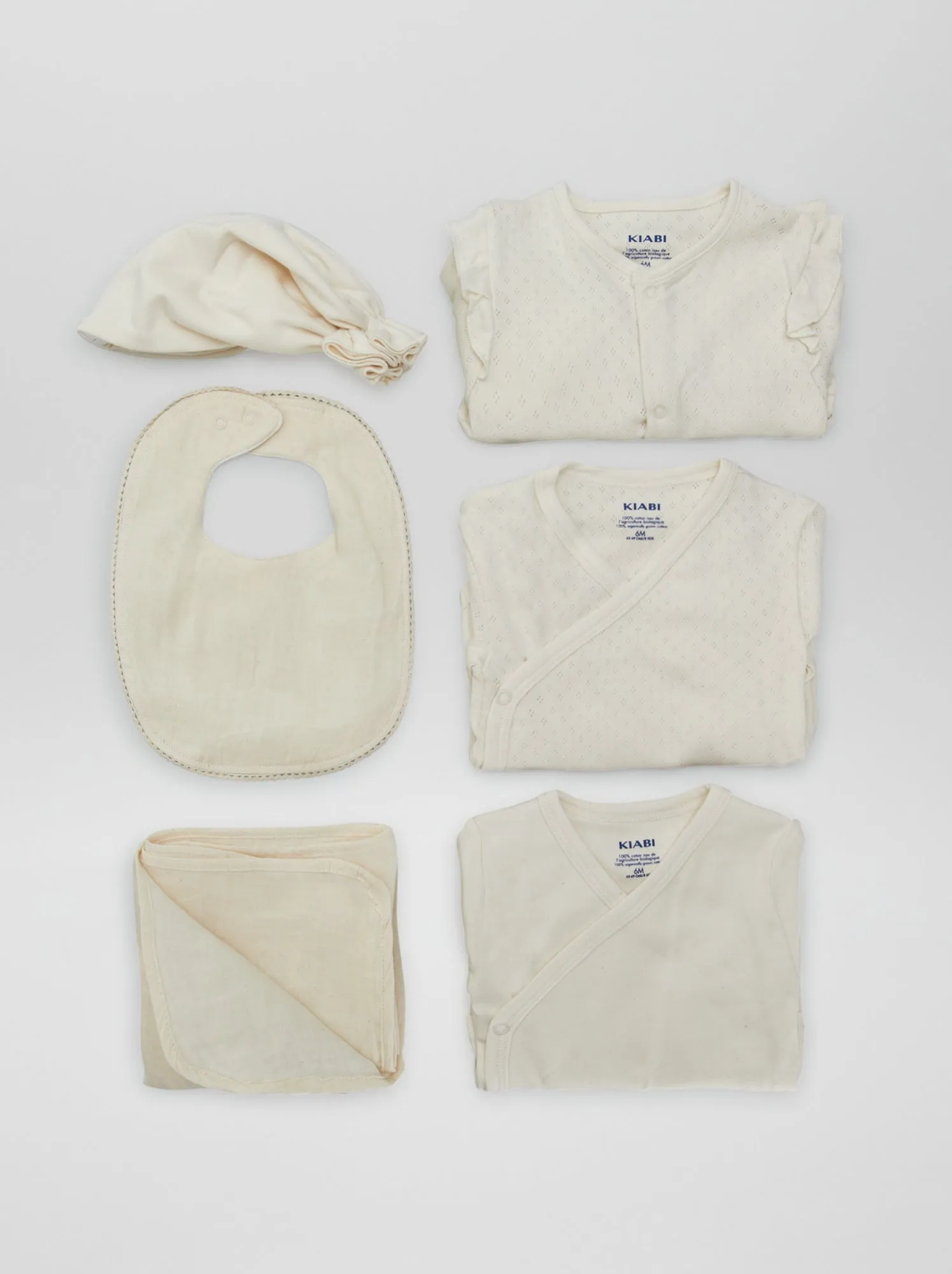 Box nascita unisex New born in the family - 6 pezzi - BEIGE