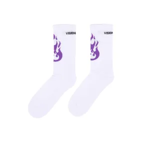 Calza Media Uomo Fire Logo Socks White/purple