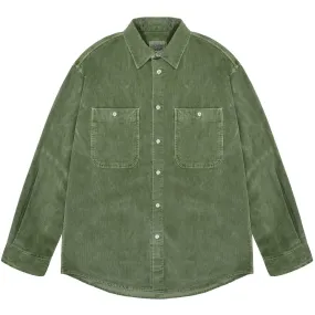 Camicie casual Unisex KAPPY DESIGN - Pigment Corduroy Shirt - Verde