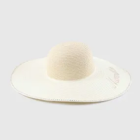 Cappello Beige Con Strass