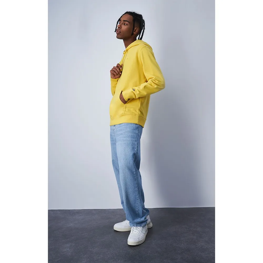 Champion felpa uomo con cappuccio garzata primavera-estate art.219871 ys128 giallo