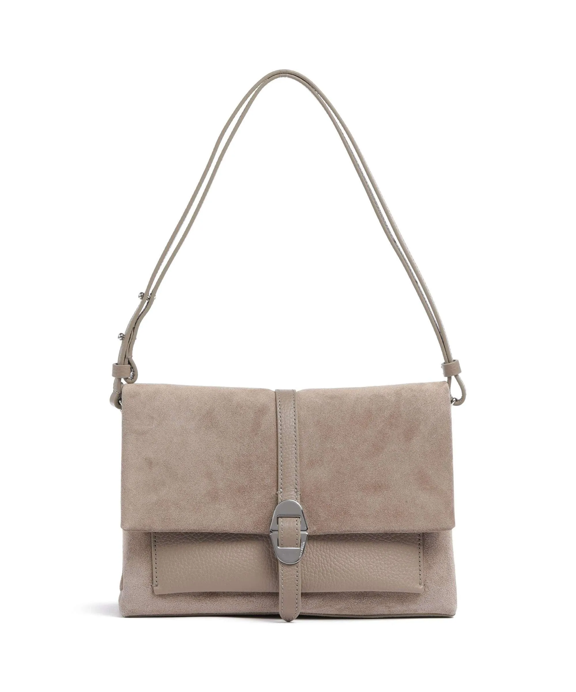  Coccinelle Dorian Borsa a spalla pelle bovina ruvida taupe  