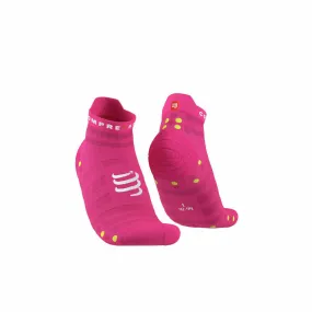 Compressport Pro Racing Socks V4 Ultralight Run Low Fluo Pink - Calza Running