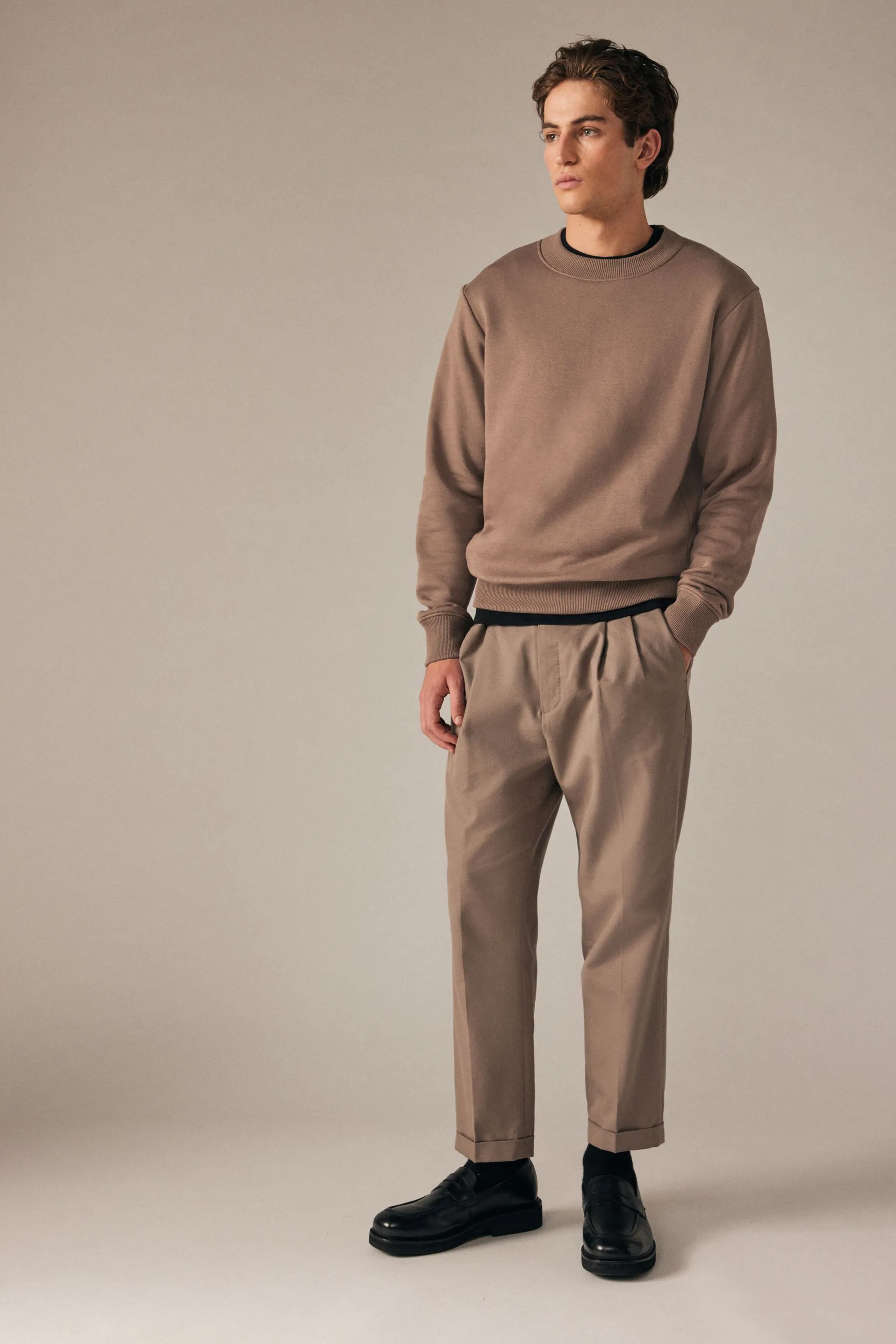 Cotton Rich Jersey Crew Sweatshirt    