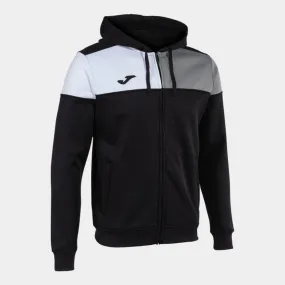 Crew V Zip-Up Hoodie Black Grey White