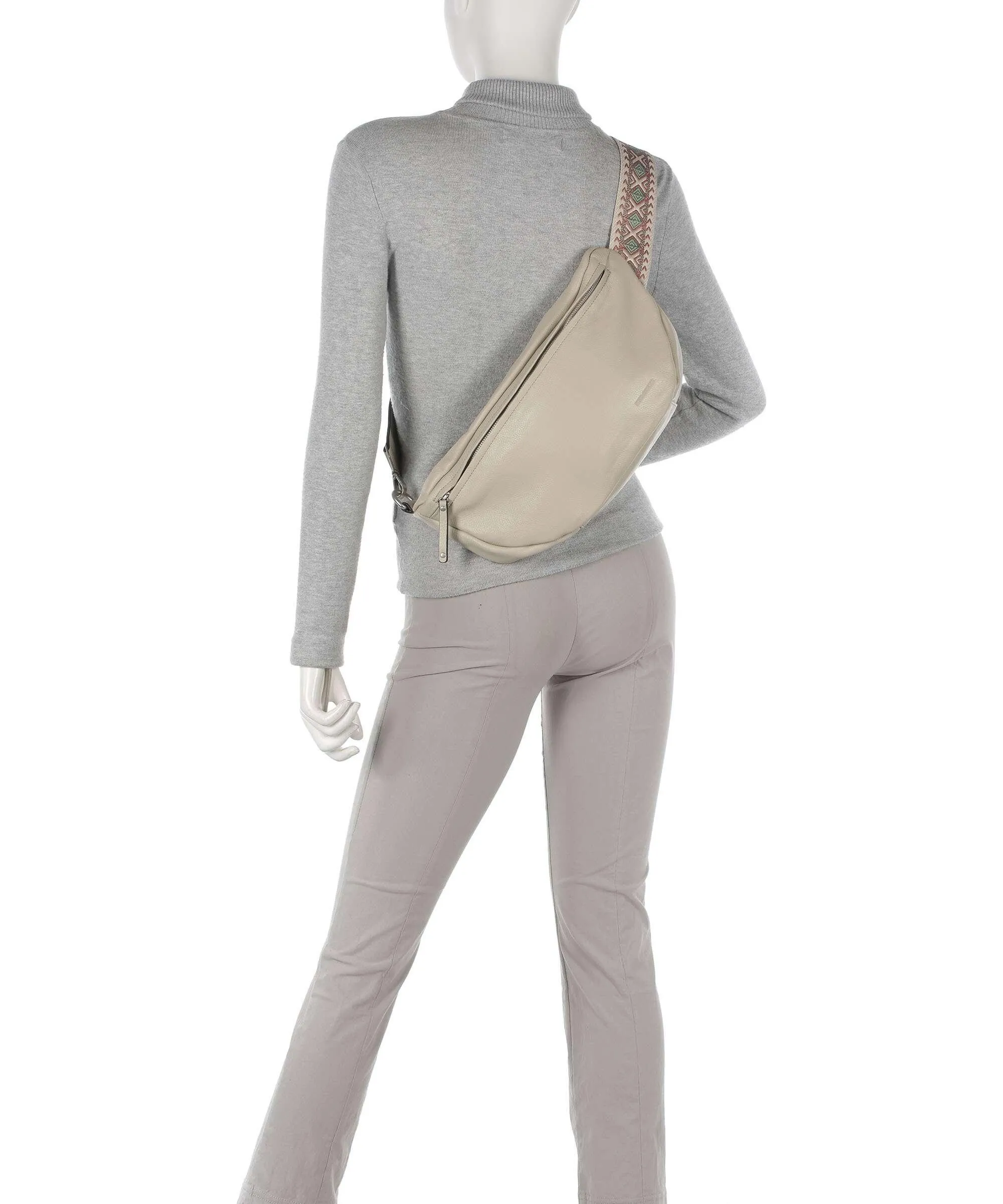  FredsBruder Sha Na Na Borsa a tracolla pelle a grana fine beige  