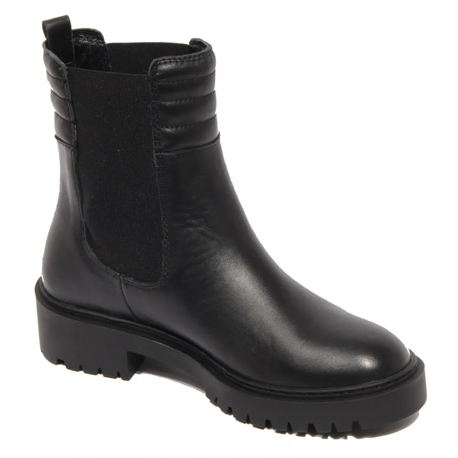 G3762 stivaletto donna UNISA black leather/fabric ankle boots women