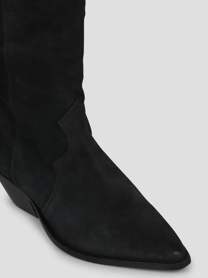 Isabel Marant Pointed Toe Suede Boots Black 