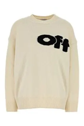 Ivory wool blend oversize sweater    