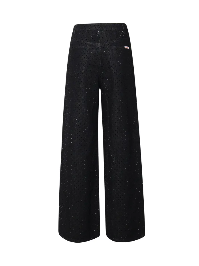 JEANS AMPIO CON STRASS
