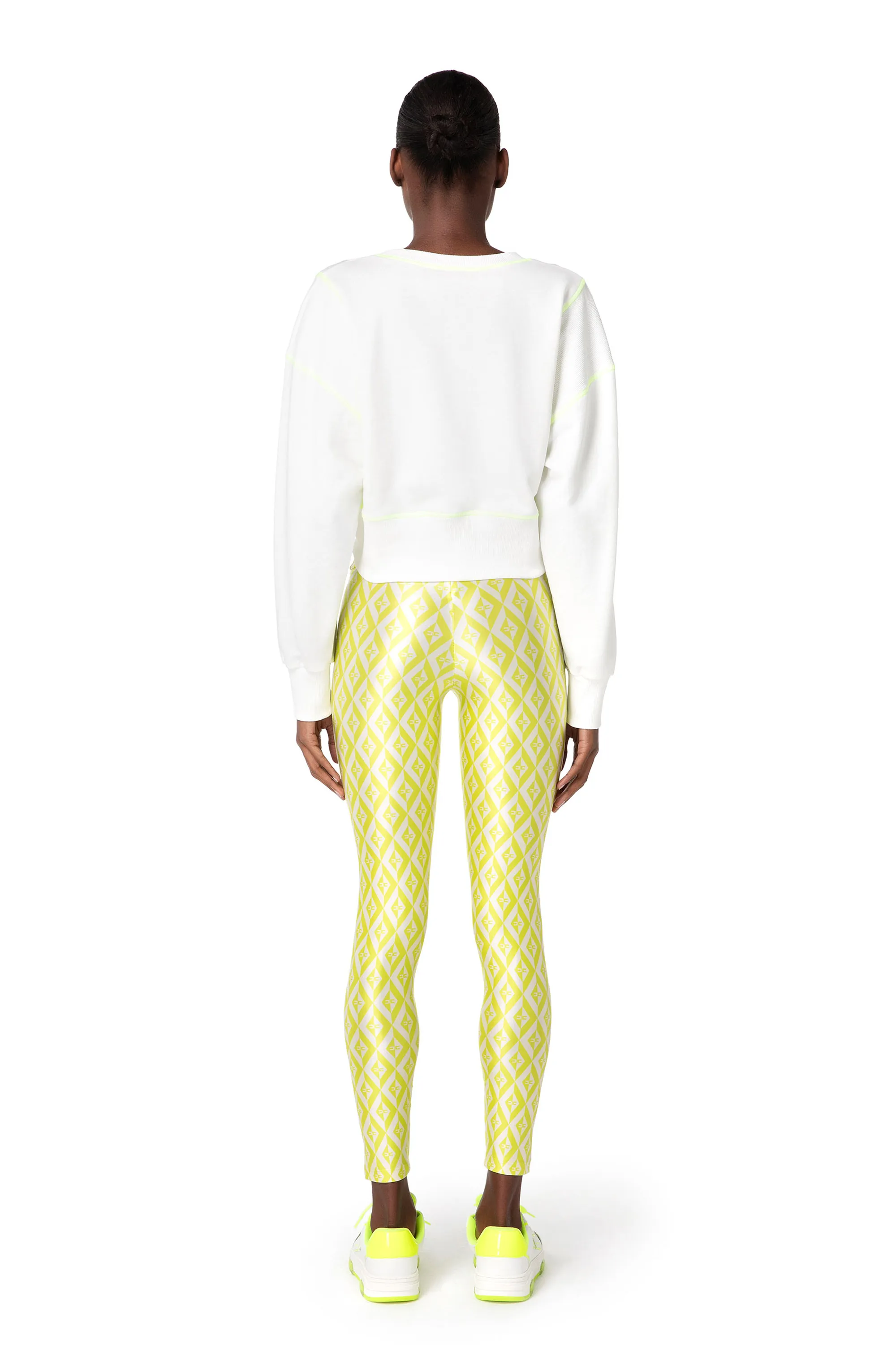 Leggings in lycra con stampa rombi