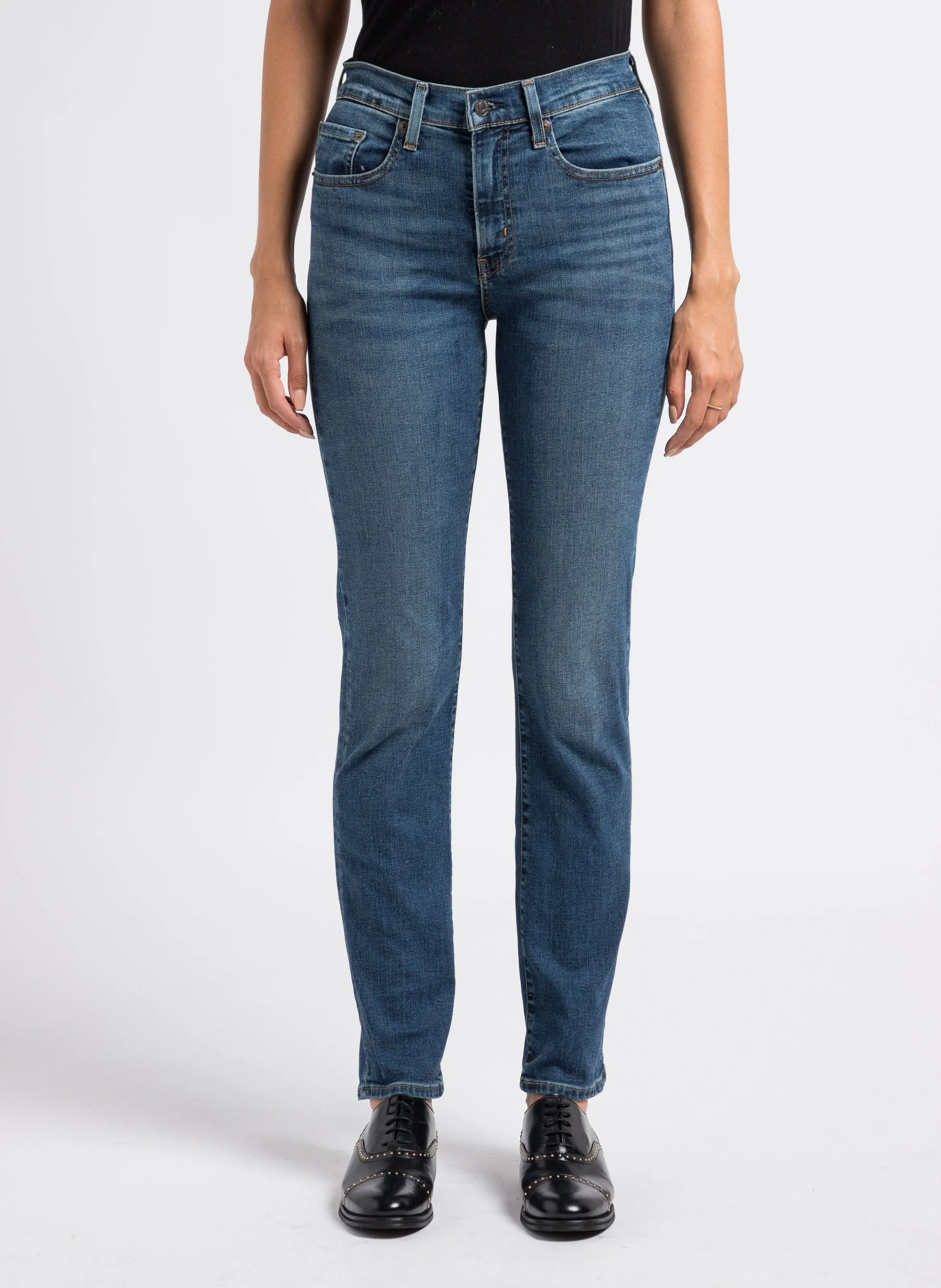  LEVI'S   724 HIGH RISE STRAIGHT - Jeans slim a vita alta in cotone stretch | Jeans slavati