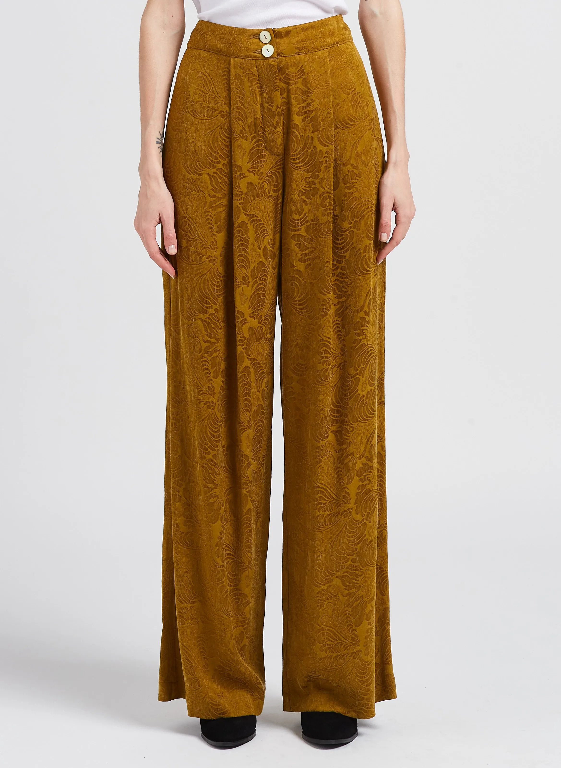  MOMONI   PASCAL - Pantaloni larghi in jacquard | Marrone
