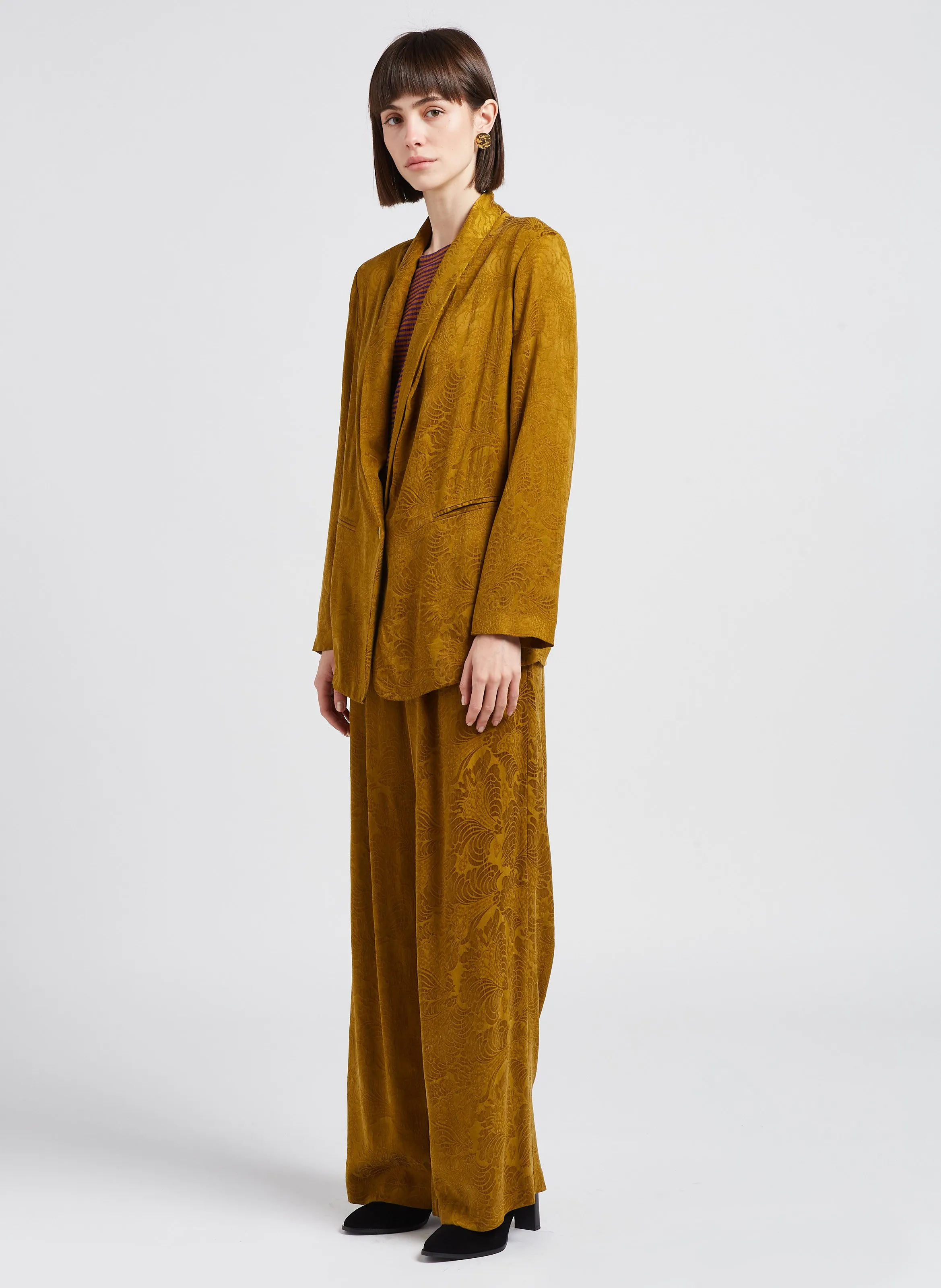  MOMONI   PASCAL - Pantaloni larghi in jacquard | Marrone