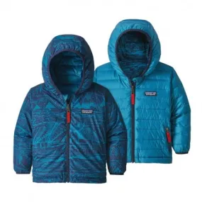 Patagonia Baby Reversible Down Sweater Hoody Albanian Landscape: Balkan Blue