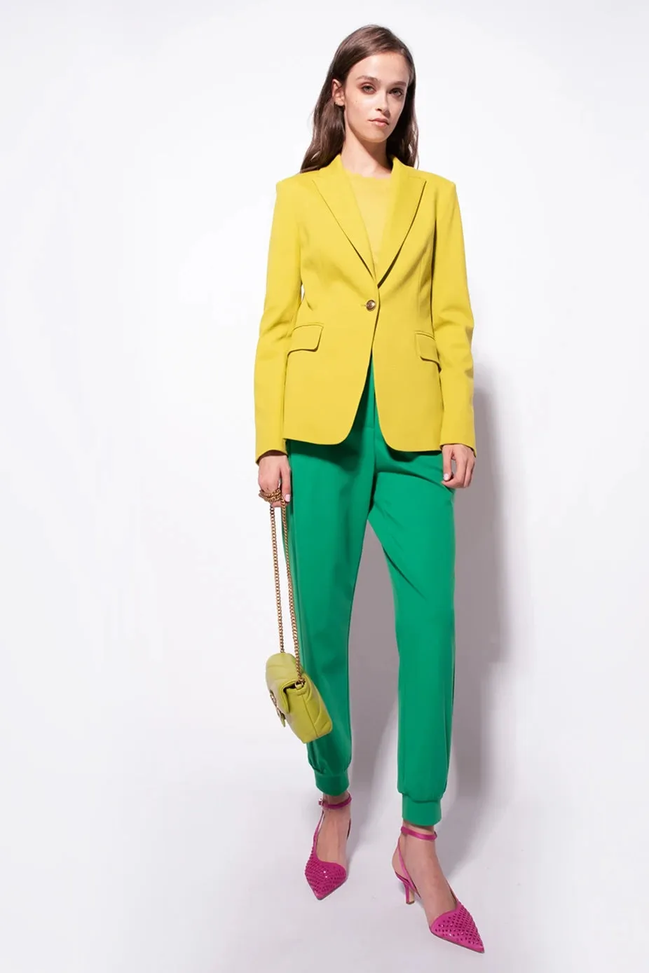 Pinko Single-Breasted Jacket / Yellow