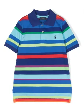 Polo in piqué di cotone a righe