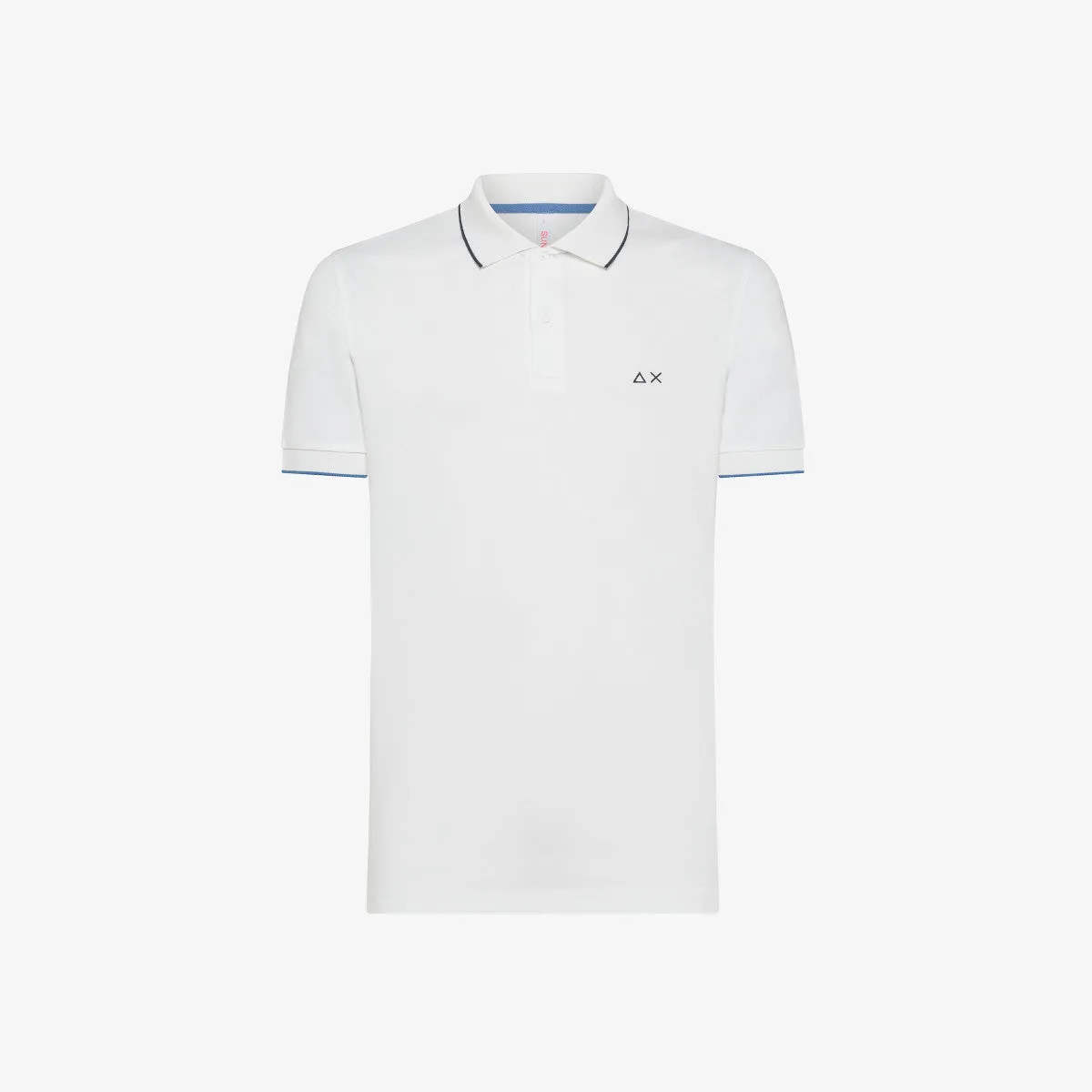 Polo with Contrasting Details / White