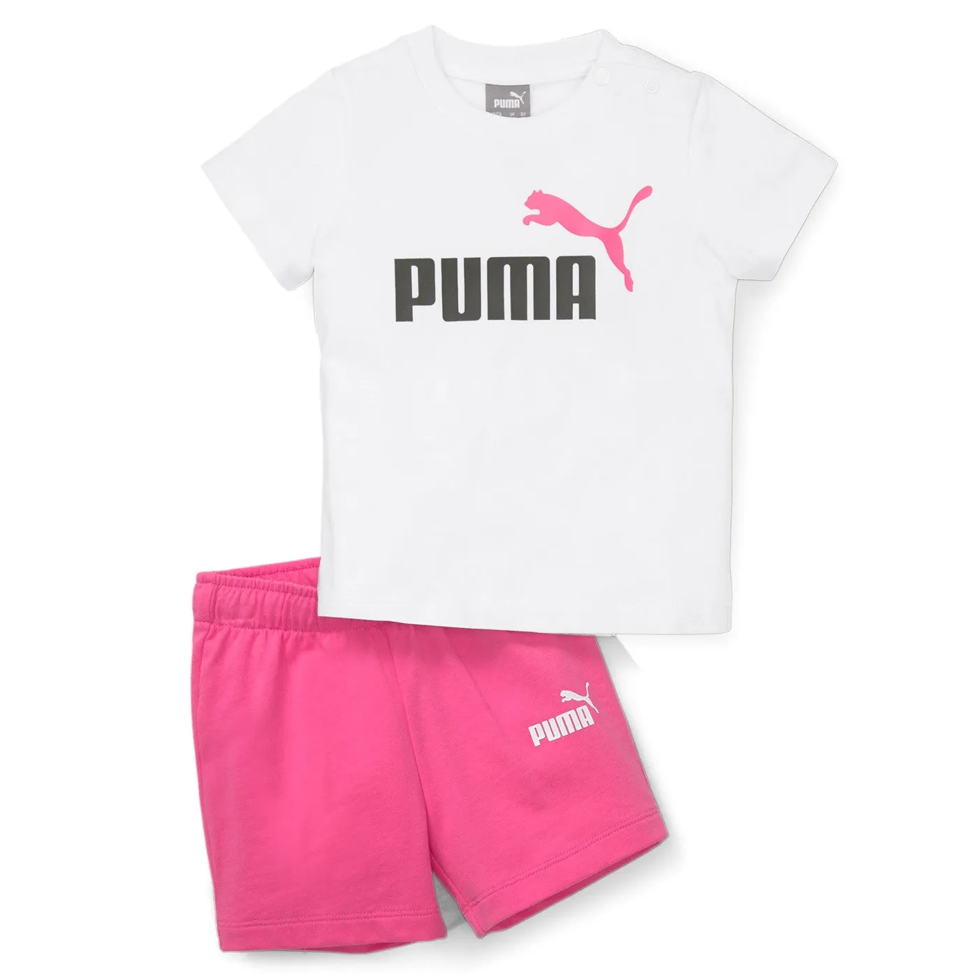Puma Completino da infant Minicats Tee & Short 845839-52 White-Pearl Pink