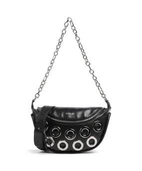  Replay Borsa a spalla pelle sintetica nero  