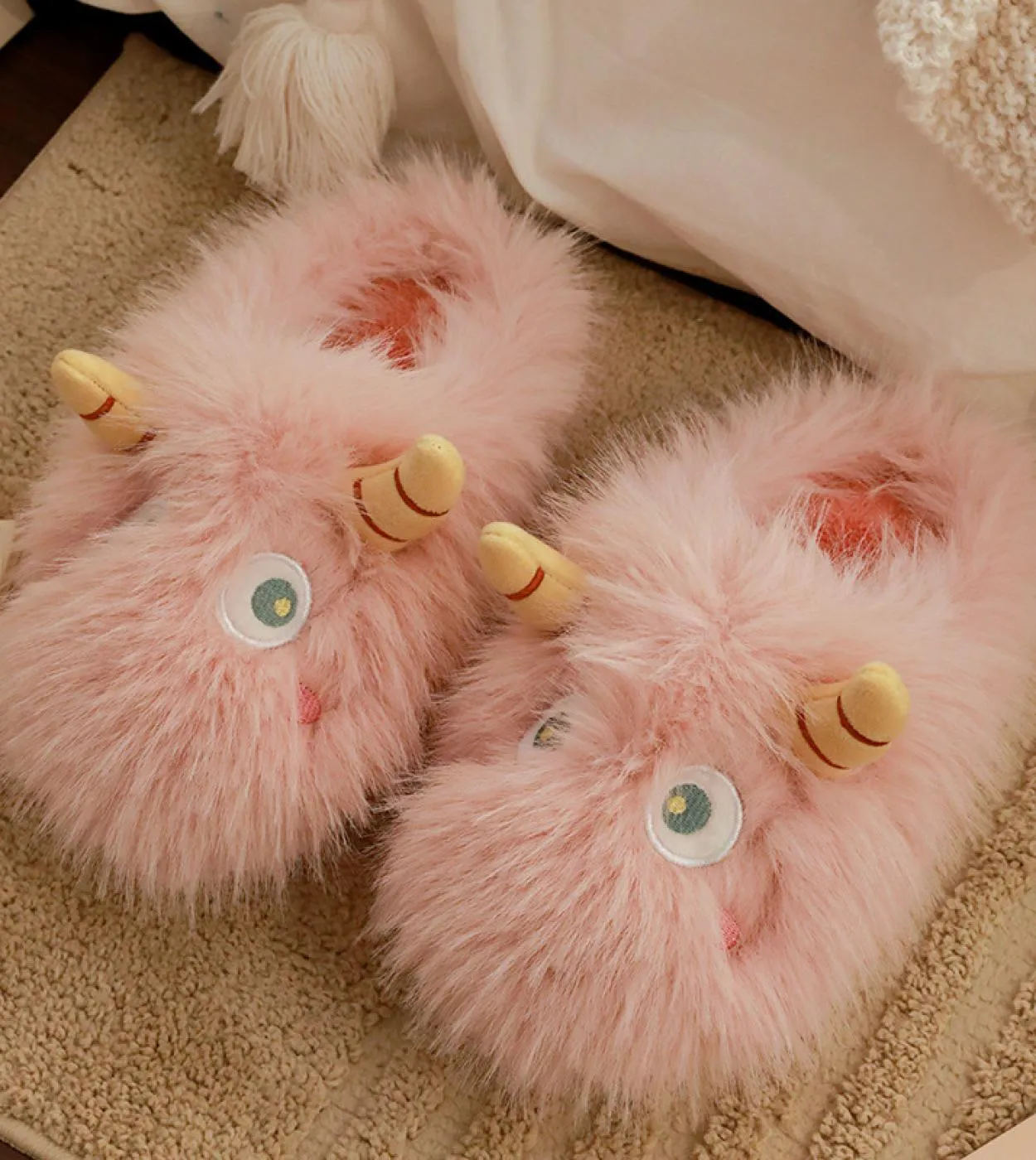 Simpatiche pantofole di cotone Pantofole invernali da donna per interni con suola spessa Coppie invernali Calde pantofole di cot