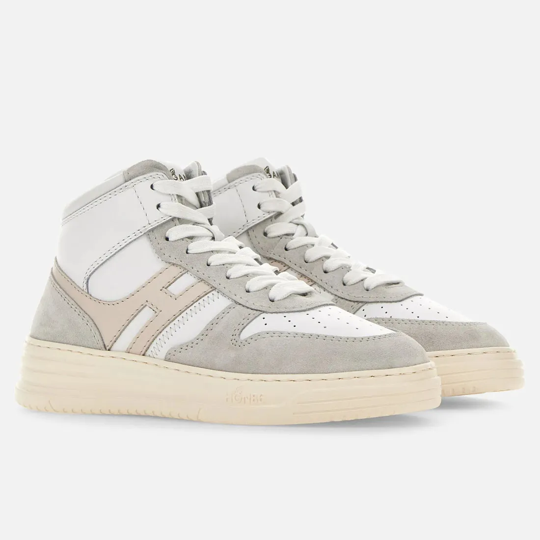 Sneakers Hi Top da donna Hogan H630 bianche e rosa