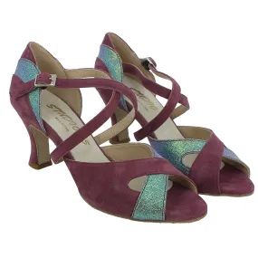 ST5  Scarpe da Ballo Donna Camoscio Viola e Glitter 