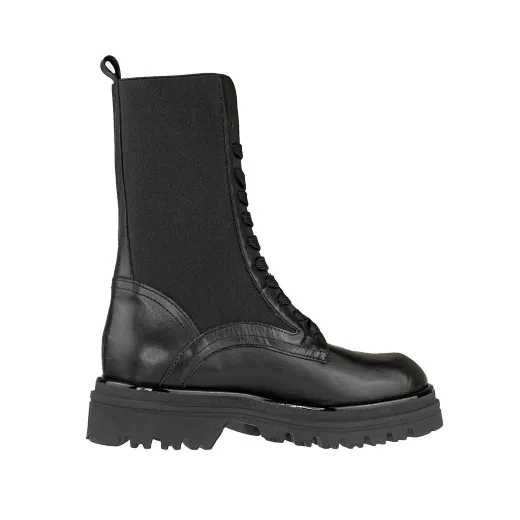 STIVALETTI GIO+ DONNA ANFIBIO MIA IN PELLE COMBI BLACK MIA06  