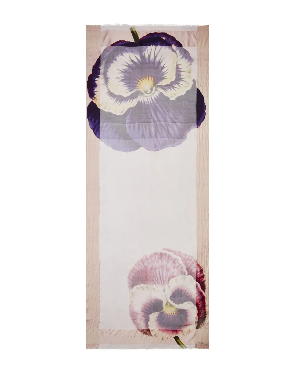     Stola floreale in seta | Purple   