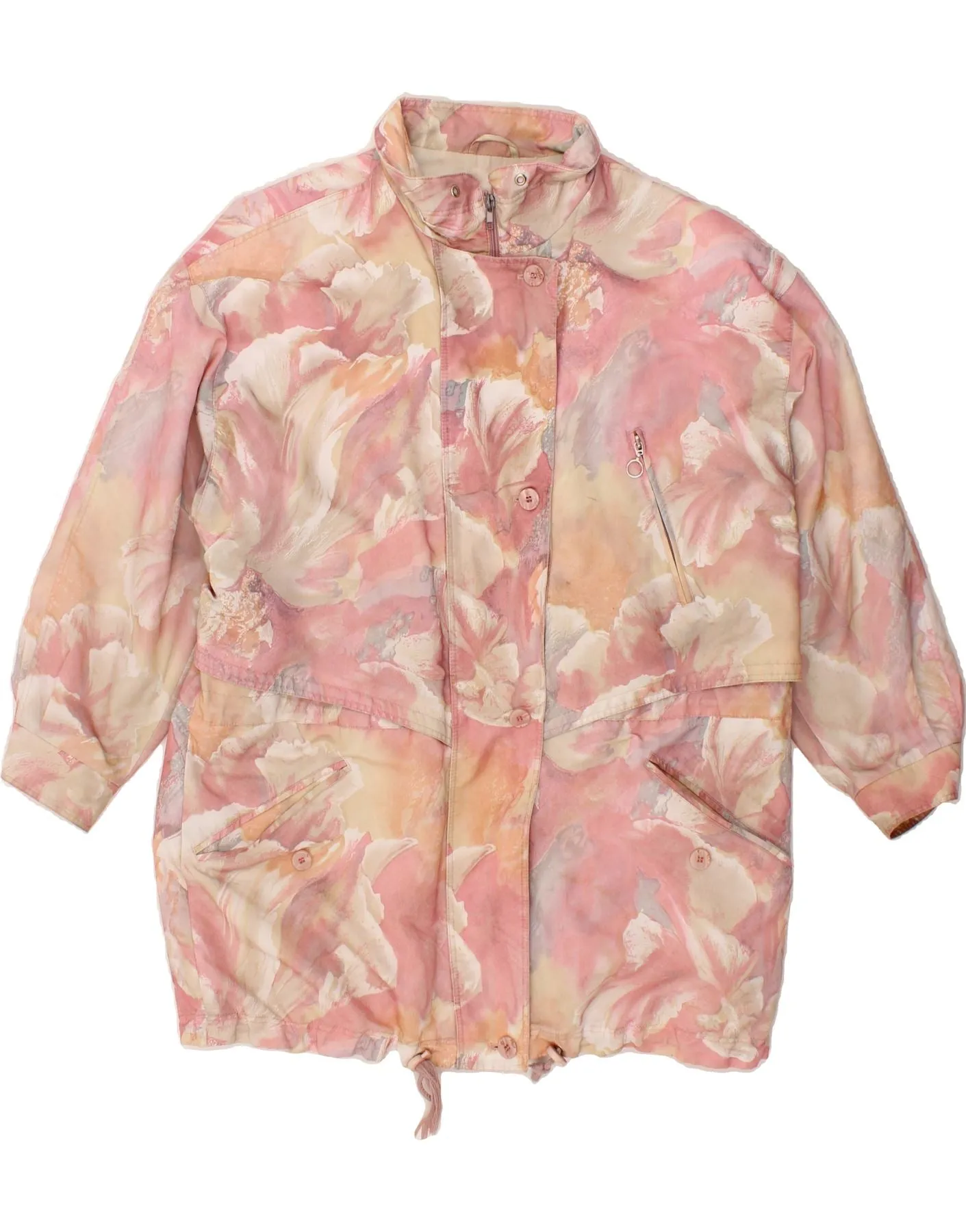VINTAGE Womens Windbreaker Jacket UK 20 2XL Pink Floral