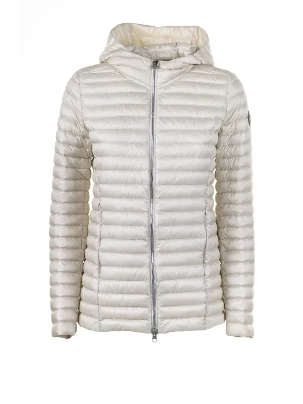 White down jacket with hood