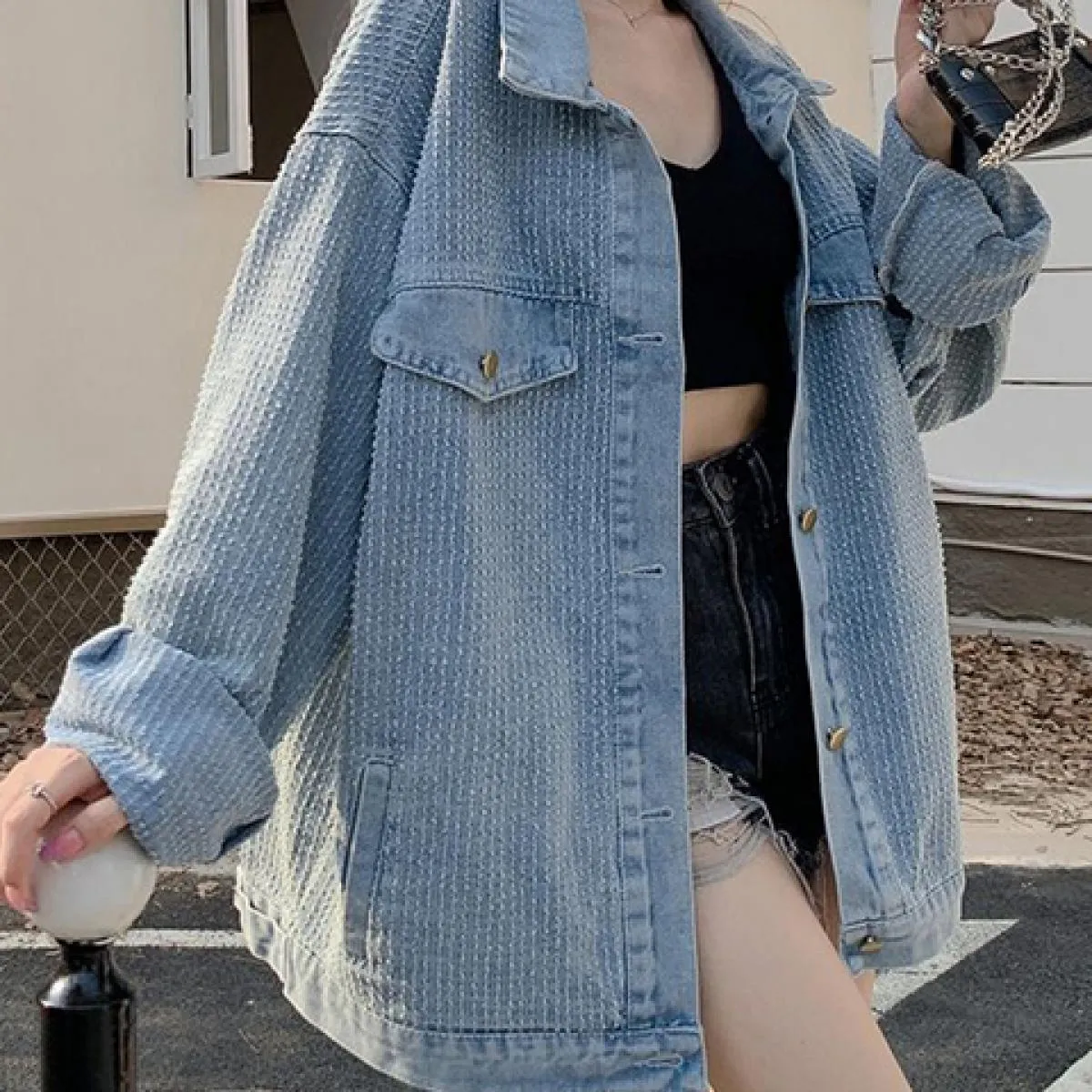 Zoki Bf giacche di jeans vintage streetwear oversize donne larghe design Jean cappotti retrò manica lunga Harajuku femminile Out